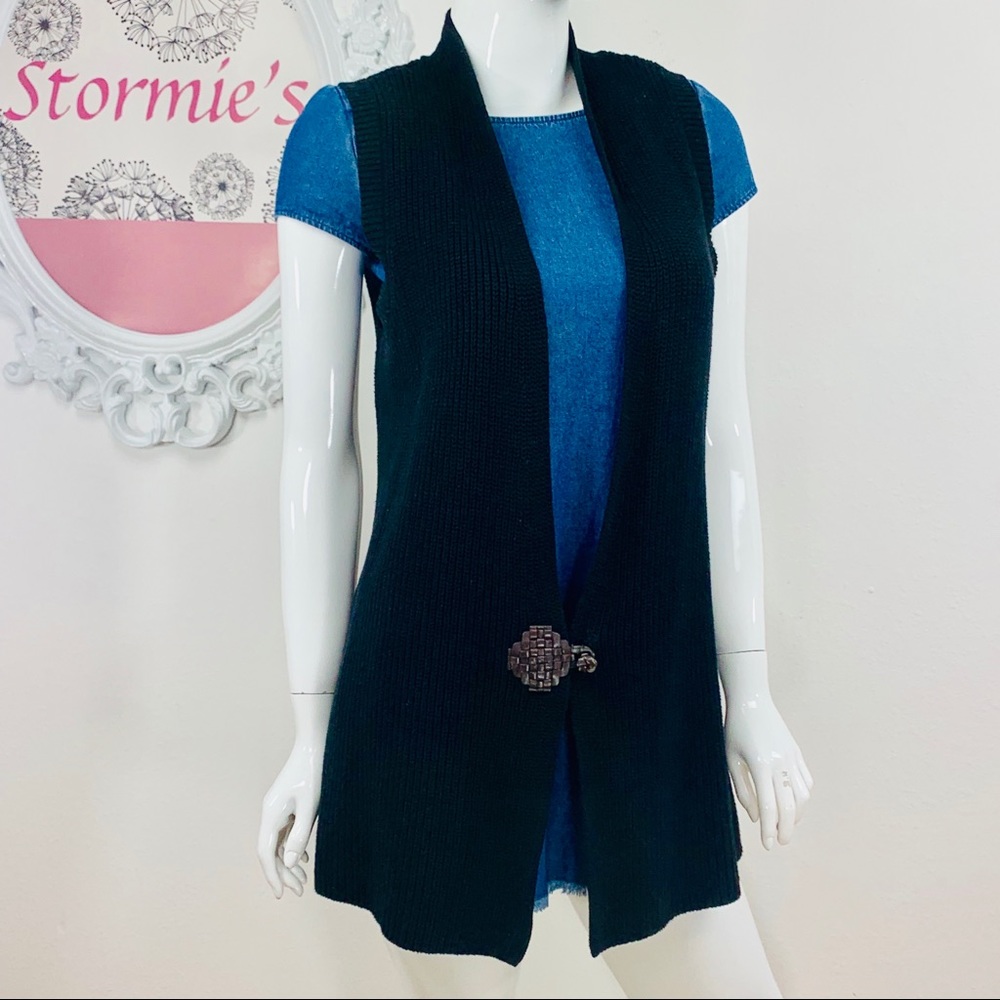 Lauren Ralph Lauren /Black Ribbed Sleeveless Tunic